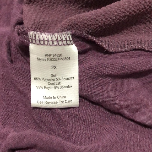 Tempted Purple Ruffled Blouse Womens Plus  Size 2X - Picture 3 of 11